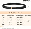 2 Pack Skinny Leather Belts for Women, Ladies Thin Waist Belt for Dresses Jeans Pants with Gold Buckle