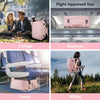 Travel Backpack for Women, Carry on Backpack with USB Charging Port & Shoe Pouch, TSA 15.6Inch Laptop Backpack Flight Approved, Nurse Bag Casual Daypack for Weekender Business Hiking, Pink