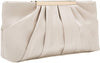 Clutch Evening Bag Elegant Pleated Satin Formal Handbag Simple Classy Purse for Women