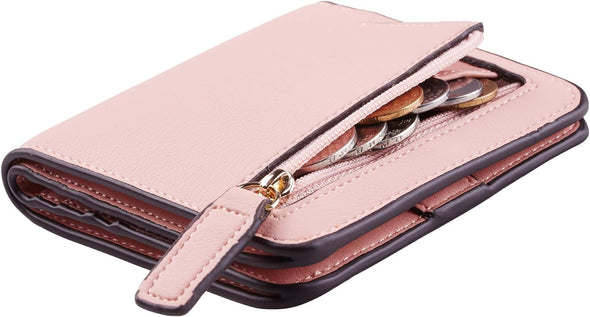 Wallet Women Rfid Blocking Small Compact Bifold Luxury Leather Pocket Wallet Ladies Mini Purse with ID Window