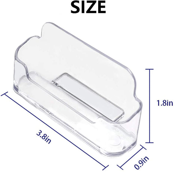 4 Pack Clear Plastic Business Card Holder,Acrylic Business Card Display for Desk Business Card Stand