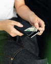 Card Holder with Money Pocket Pop up Wallet RFID Blocking Slim Metal Bank Card Case Holds 5 Cards and Notes