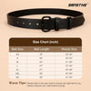 Women Leather Belt for Jeans Pants Dresses Black Ladies Waist Belt with Black Buckle