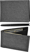 Slim Wallet with Money Clip RFID Blocking Minimalist Bifold Wallet for Men Genuine Leather Front Pocket Card Holder