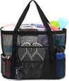 Mesh Beach Bag, Large Beach Tote with Zipper Pocket for Family Pool Bag for Toys & Vacation Essentials