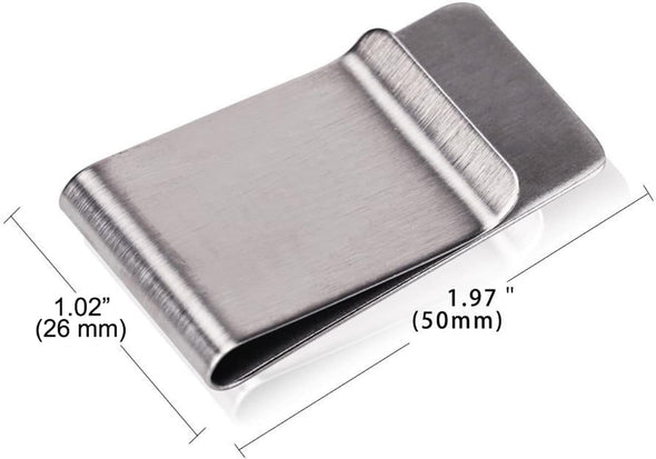 Small Men'S Slim Money Clip Stainless Steel Credit Business Card Holder Pocket Cash Wallet