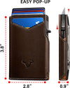 Men Wallet Gift Boxed,Slim Front Pocket Wallet Money Clip Card Holder 3.8"X2.7",Pop-Up Access