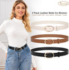 Women’S Leather Belts for Jeans Pants Fashion Ladies Belt with Gold Buckle