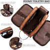 Travel Toiletry Bag for Men,Large Shaving Dopp Kit Water-Resistant Bathroom Toiletries Organizer PU Leather Cosmetic Bags