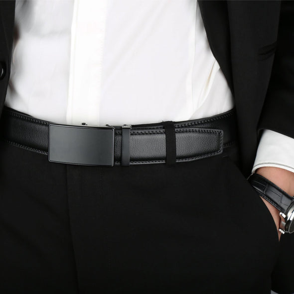 Men'S Real Leather Ratchet Dress Casual Belt, Cut to Exact Fit,Elegant Gift Box