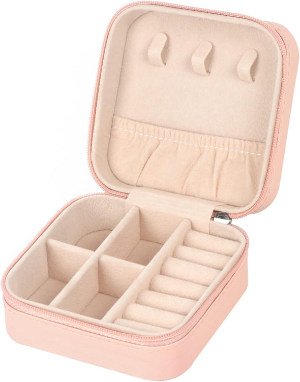 Travel Jewelry Case Small Jewelry Box Jewelry Organizer Storage Case Portable PU Leather Mini Jewelry Travel Case for Girls Womens Earring, Necklace, Rings,Bracelets