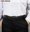 Men Belt 2Pack – Genuine Leather Belt for Men Dress Casual Golf Jeans 1 3/8"