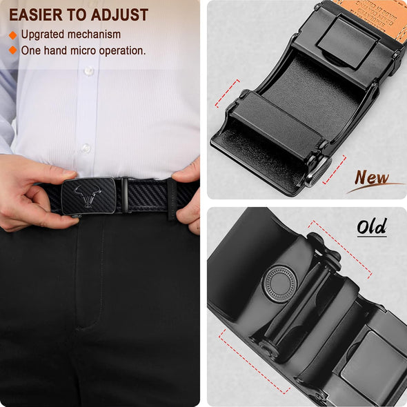 Men'S Belt,Brand Ratchet Belt of Genuine Leather for Gift Men Dress,Size Customized