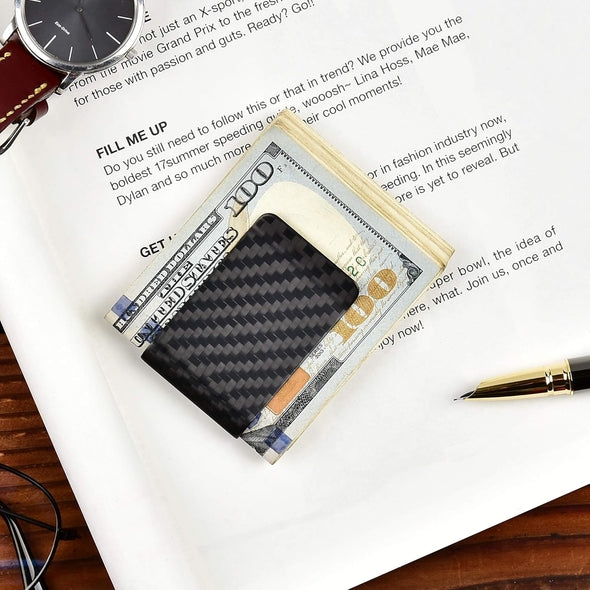 Carbon Fiber Money Clip Wallet Credit Card Holder Mens Slim Front Pocket Wallet