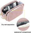 Toiletry Bag for Women, Cosmetic Makeup Bag Organizer, Travel Bag for Toiletries, Dopp Kit Water-Resistant Shaving Bag for Accessories, Pink-Medium