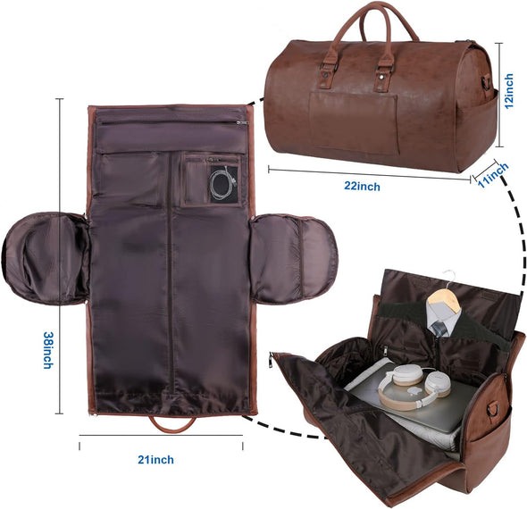 Convertible Travel Garment Bag,Carry on Garment Duffel Bag for Men Women - 2 in 1 Hanging Suitcase Suit Business Travel Bag