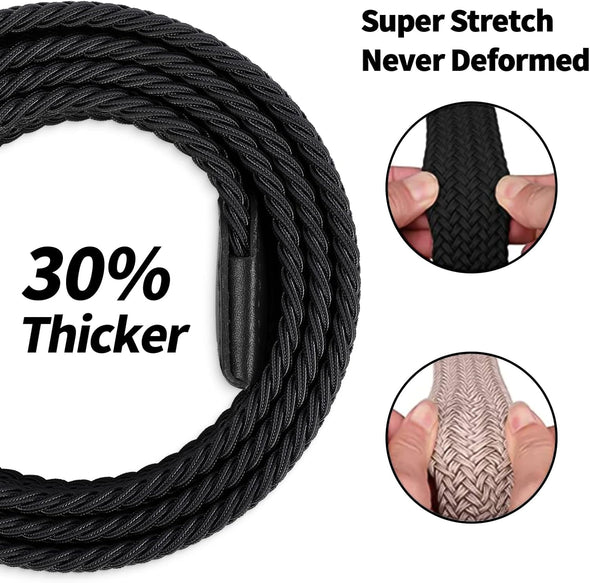 Elastic Braided Stretch Mens Golf Casual Jeans Belts Woven 1 3/8" Nylon Work Belts for Men Pants Shorts