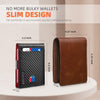 Slim Wallets for Men - Leather Money Clip Mens Wallet - RFID Blocking Front Pocket Bifold Wallet - Thin Credit Card Holder with Gift Box