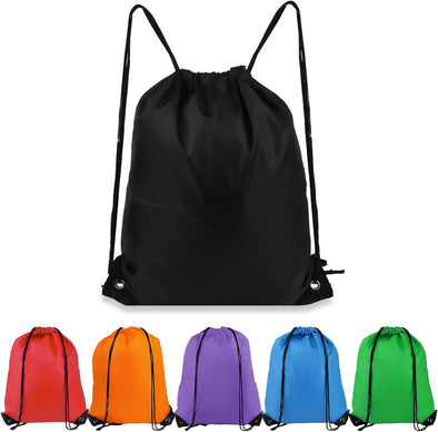 Drawstring Backpack 6 Colors Drawstring Bags, Draw String Back Bag Drawstring Bags Bulk for Sports, Gym, Travel, Swimming, Beach (6 PACK)