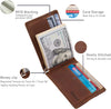 Slim Wallet with Money Clip RFID Blocking Minimalist Bifold Wallet for Men Genuine Leather Front Pocket Card Holder