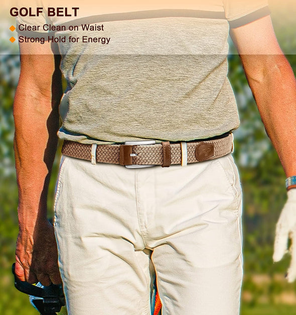 Stretch Belt Men,Mens Gift Woven Braided Web Belt 1 3/8 for Golf Casual Pants Shirts Jeans