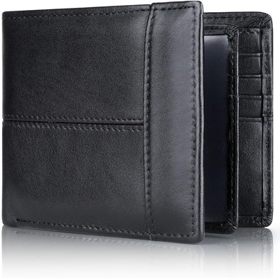 Mens Wallet Rfid Blocking Leather Wallet for Men Bifold Wallets with 1 ID Window 16 Card Slot