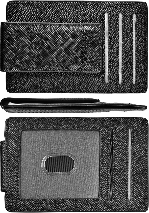 Money Clip, Front Pocket Wallet, Leather RFID Blocking Strong Magnet Thin Wallet