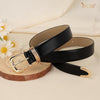 Women Leather Belt Gold Buckle Ladies Elegant Faux Leather Waist Belt for Jeans Pants