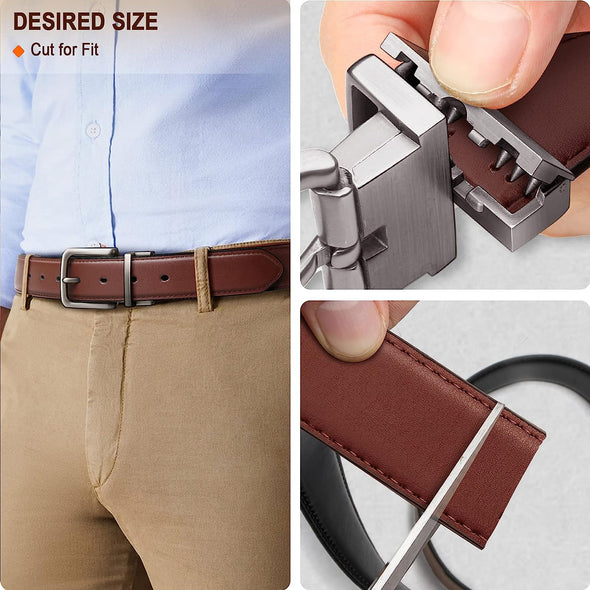 Men'S Belt,Reversible Belt 1.25" for Gift Mens Casual Golf Dress Pants Shirts,One Reverse for 2 Sides