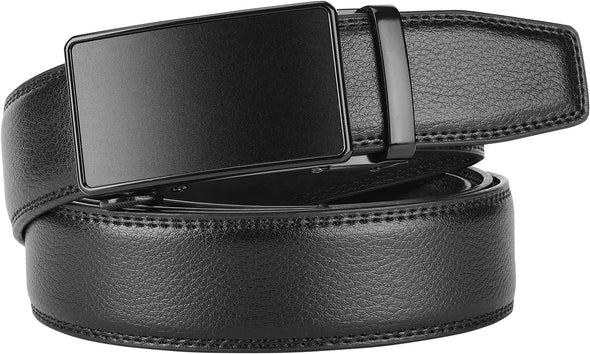 Men'S Real Leather Ratchet Dress Casual Belt, Cut to Exact Fit,Elegant Gift Box