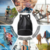 Sports Drawstring Backpack - String Swim Gym Bag with Shoes Compartment and Wet Proof Pocket for Women&Men