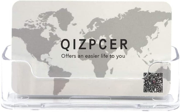 4 Pack Clear Plastic Business Card Holder,Acrylic Business Card Display for Desk Business Card Stand