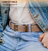 Stretch Belt Men,Mens Gift Woven Braided Web Belt 1 3/8 for Golf Casual Pants Shirts Jeans