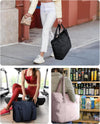 Tote Bag for Women, Foldable Tote Bag with Zipper Large Shoulder Bag Top Handle Handbag for Travel, Work