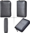 Genuine Leather Credit Card Holder Zipper Wallet with 26 Card Slots