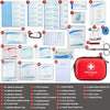 Mini First Aid Kit - 120 Piece Small Waterproof Hard Shell Medical Kit for Car, Home, Office, Travel, Camping, Sports, Outdoor, School - Emergency First Aid Supplies and Survival Kit (Red)