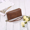 Wallet for Women Clutch RFID Blocking Leather Wristlet Purse Large Capacity Credit Card Holder with Grip Hand Strap