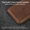 Strong Magnetic Wallet Compatible with Magsafe, Minimal Card Holder for 1-2 Cards, Premium Crazy Horse Leather Superb Grip Compatible with Iphone 16/15/14/13/12 Series and Magsafe Cases, Brown