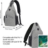 Sling Backpack, Multipurpose Crossbody Shoulder Bag Travel Hiking Daypack, Gray, Medium