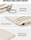 Small Wallet for Women RFID Leather Credit Card Holder Slim Wristlet Keychain Wallet with Zipper Pocket