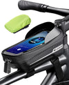 Newest Hard Casing Bike Bag, Bike Accessories, Never Deform/Waterproof, Bike Phone Holder Bike Phone Mount with 0.25Mm Sensitive TPU Touch-Screen, with Rain Cover for Phones under 6.9''