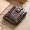 Genuine Leather Wallet for Men Large Capacity ID Window Card Case with Zip Coin Pocket QB-231 (Coffee)