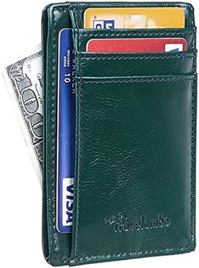 Slim Wallet Front Pocket Minimalist Leather RFID Blocking Medium Size