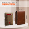 Slim Wallets for Men - Leather Money Clip Mens Wallet - RFID Blocking Front Pocket Bifold Wallet - Minimalist Credit Card Holder with Gift Box