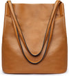 Women Soft Genuine Leather Totes Shoulder Bag Purses and Handbags with Top Magnetic Snap Closure