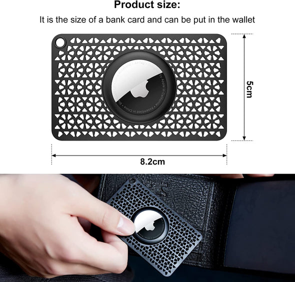 [Ultra Thin] for Airtag Wallet Holder 2 Pack, Airtag Holder, 0.1 Inch Thickness, Airtag Wallet Case Slim Thin Card Case for Purse, Handbag, Backpack Wallet, Clutch (Black)