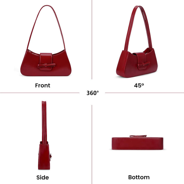 Shoulder Bags for Women Red Purse Burgundy Purse Coquette Bow Purse Trendy Red Shoulder Bag Leather Hobo Handbag