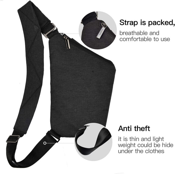 Sling Bag - Anti-Theft Crossbody Shoulder Bag for Men and Women