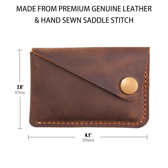 Leather Card Holder, Credit Card Wallet, Front Pocket Wallet, Slim Wallet, Cardholder Wallet, Credit Card Holder, Minimalist Wallet, Fathers Day Gift (Brown)