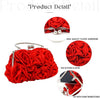 Women Evening Clutch Bag Floral Satin Small Purses with Detachable Strap for Wedding, Party, Prom